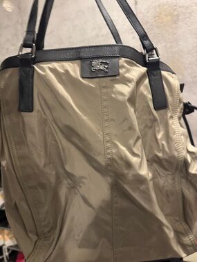 Burberry Beige Duffel with Black Trim